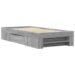 Bettgestell Grau Sonoma 75x190 cm Holzwerkstoff