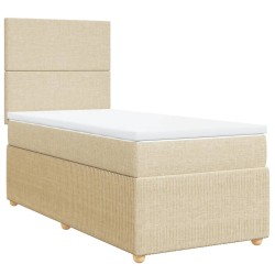 Boxspringbett mit Matratze Creme 80x200 cm Stoff