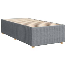 Boxspringbett mit Matratze Hellgrau 80x200 cm Stoff