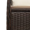 7-tlg. Garten-Bistro-Set mit Kissen Braun Poly Rattan