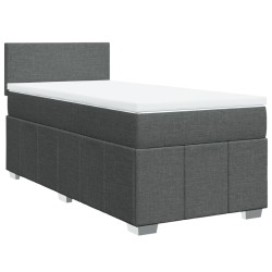 Boxspringbett mit Matratze Dunkelgrau 90x190 cm Stoff