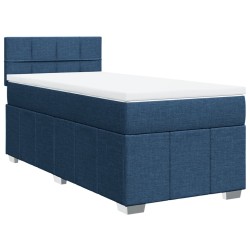 Boxspringbett mit Matratze Blau 90x190 cm Stoff