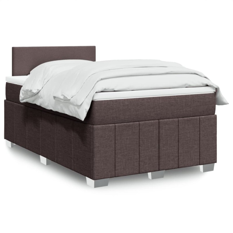 Boxspringbett mit Matratze Dunkelbraun 120x200 cm Stoff