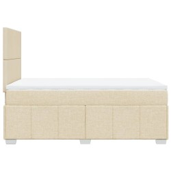 Boxspringbett mit Matratze Creme 120x190 cm Stoff