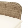 9-tlg. Garten-Bistro-Set mit Kissen Braun Poly Rattan