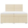 Boxspringbett mit Matratze Creme 200x200 cm Stoff