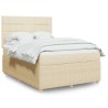 Boxspringbett mit Matratze Creme 140x190 cm Stoff