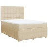 Boxspringbett mit Matratze Creme 140x190 cm Stoff