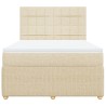 Boxspringbett mit Matratze Creme 140x190 cm Stoff