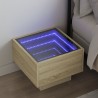 Nachttisch mit Infinity-LED Sonoma-Eiche 40x40x30 cm