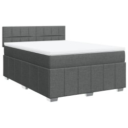 Boxspringbett mit Matratze Dunkelgrau 140x190 cm Stoff