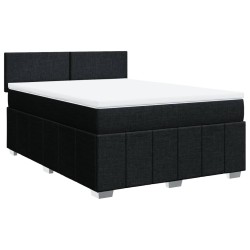 Boxspringbett mit Matratze Schwarz 140x190 cm Stoff