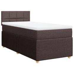 Boxspringbett mit Matratze Dunkelbraun 80x200 cm Stoff