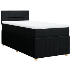 Boxspringbett mit Matratze Schwarz 100x200 cm Stoff