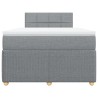 Boxspringbett mit Matratze Hellgrau 120x190 cm Stoff