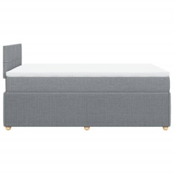 Boxspringbett mit Matratze Hellgrau 120x190 cm Stoff