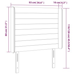 LED Kopfteil Blau 93x16x118/128 cm Stoff