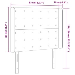 LED Kopfteil Schwarz 83x16x118/128 cm Kunstleder