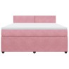 Boxspringbett mit Matratze Rosa 180x200 cm Samt