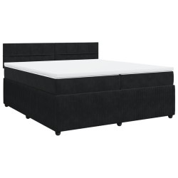 Boxspringbett mit Matratze Schwarz 200x200 cm Samt