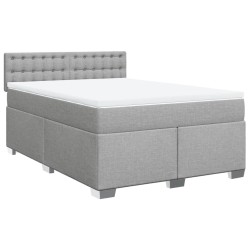 Boxspringbett mit Matratze Hellgrau 160x200 cm Stoff