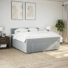 Boxspringbett mit Matratze Hellgrau 200x200 cm Stoff