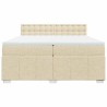 Boxspringbett mit Matratze Creme 200x200 cm Stoff