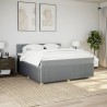 Boxspringbett mit Matratze Hellgrau 180x200 cm Stoff