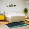 Boxspringbett mit Matratze Creme 200x200 cm Stoff