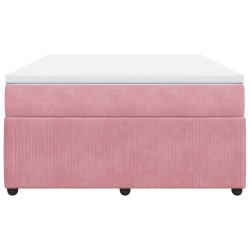 Boxspringbett mit Matratze Rosa 140x190 cm Samt