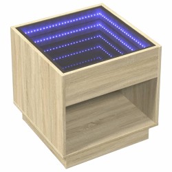 Nachttisch mit Infinity-LED Sonoma-Eiche 50x50x50 cm