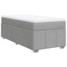 Boxspringbett mit Matratze Hellgrau 80x200 cm Stoff