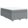 Boxspringbett mit Matratze Hellgrau 120x190 cm Stoff