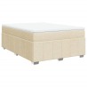 Boxspringbett mit Matratze Creme 140x190 cm Stoff