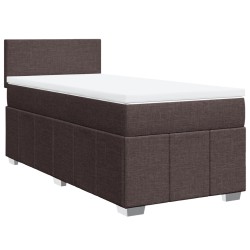 Boxspringbett mit Matratze Dunkelbraun 90x190 cm Stoff