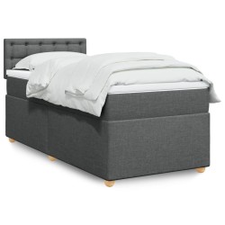 Boxspringbett mit Matratze Dunkelgrau Stoff