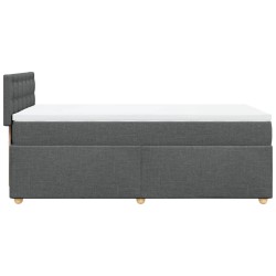 Boxspringbett mit Matratze Dunkelgrau Stoff