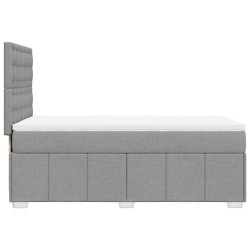 Boxspringbett mit Matratze Hellgrau 90x190 cm Stoff