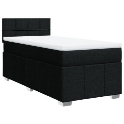 Boxspringbett mit Matratze Schwarz 100x200 cm Stoff