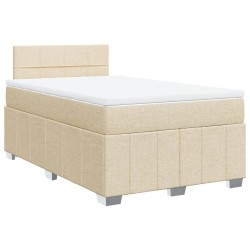 Boxspringbett mit Matratze Creme 120x190 cm Stoff