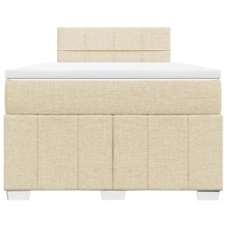 Boxspringbett mit Matratze Creme 120x190 cm Stoff