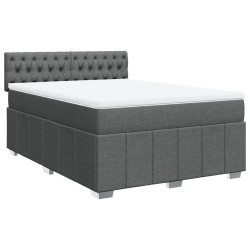 Boxspringbett mit Matratze Dunkelgrau 140x190 cm Stoff