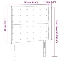 LED Kopfteil Blau 103x16x118/128 cm Stoff