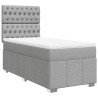 Boxspringbett mit Matratze Hellgrau 80x200 cm Stoff