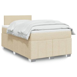 Boxspringbett mit Matratze Creme 120x190 cm Stoff