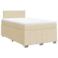 Boxspringbett mit Matratze Creme 120x190 cm Stoff