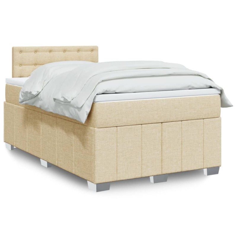 Boxspringbett mit Matratze Creme 120x190 cm Stoff