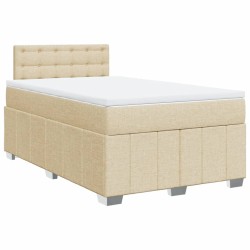 Boxspringbett mit Matratze Creme 120x190 cm Stoff