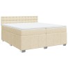 Boxspringbett mit Matratze Creme 200x200 cm Stoff