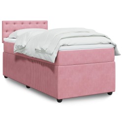 Boxspringbett mit Matratze Rosa 90x190 cm Samt